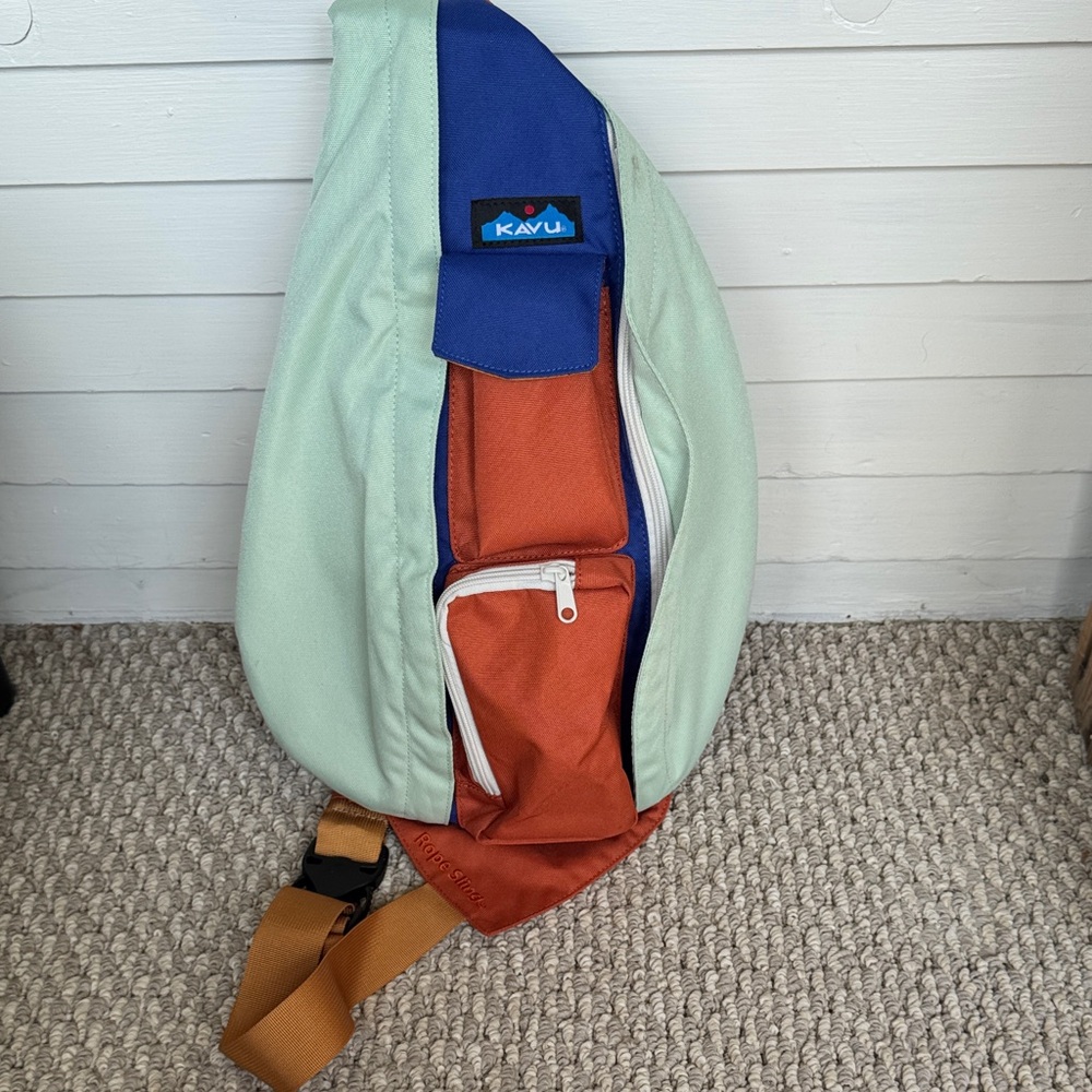 Kavu Mint Green and Orange Sling Bag